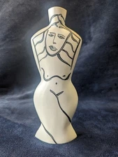 Donna Polseno Studio Art Pottery Abstract Figural Female 11.5" Vase Sculpture