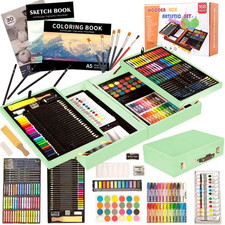 168Pcs Drawing Painting Set, Deluxe Wooden Art Set Crafts Coloring Book, Sketch