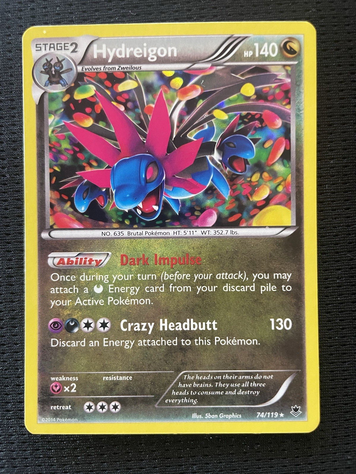 Hydreigon 74/119 XY - Phantom Forces Holo LP Condition