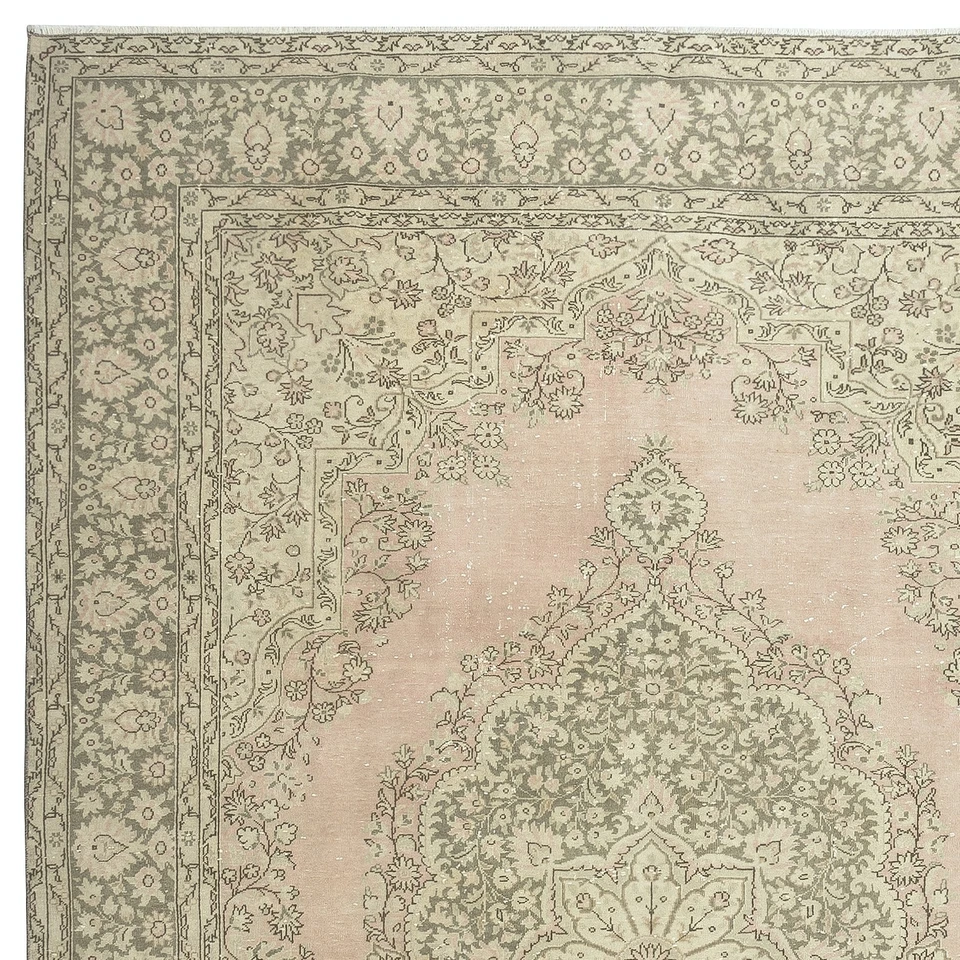 6.6x10 Ft One-of-a-pair Vintage Area Rug. Handmade Turkish Carpet - Image 4 of 4