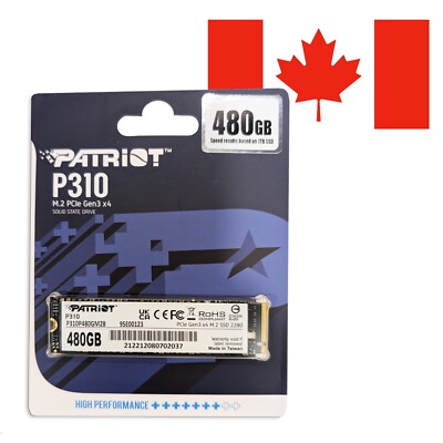 Patriot P310 480GB 2280 M.2 PCIe Gen3x4 NVMe Internal SSD NO RESERVE