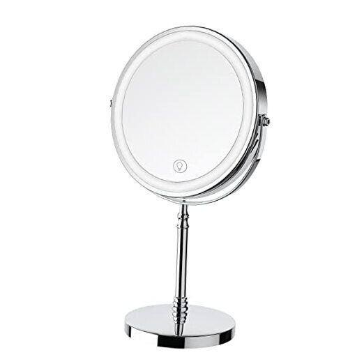 Lighted Makeup Mirror, 3000 mAh Rechargeable Double Sided Magnifying Mirror