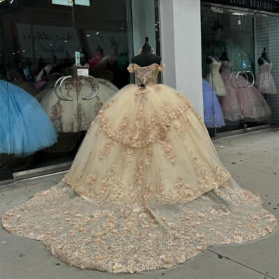 Glitter Quinceanera Dresses Off Shoulder Applique Backless 16th Birthday Gowns | eBay Glitter Quinceanera Dresses Off Shoulder Applique Backless 16th Birthday Gowns | eBay