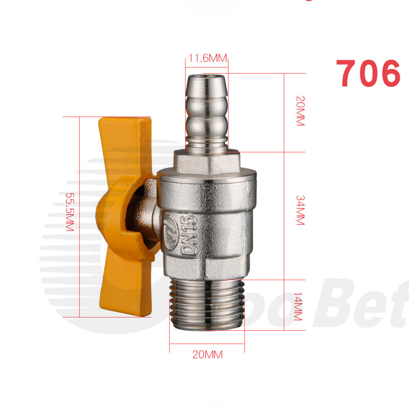 Brass Gas Line Shut Off Lever Ball Valve BSP 1/2" DN15 Pipe Fittings