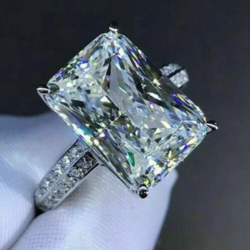 2CT EMERALD CUT Lab-Created Diamond WOMEN'S WEDDING RING 14K White Gold Plated