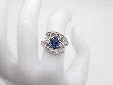 Anillo CLUSTER 8 g con diamantes de 3 quilates de zafiro azul natural certificado $7000 VS G