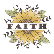 Faith Sunflower Sticker Decal