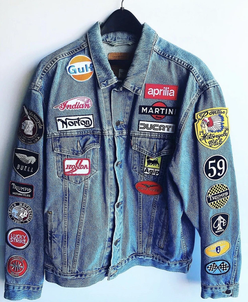 Vintage jean jacket with best sale patches
