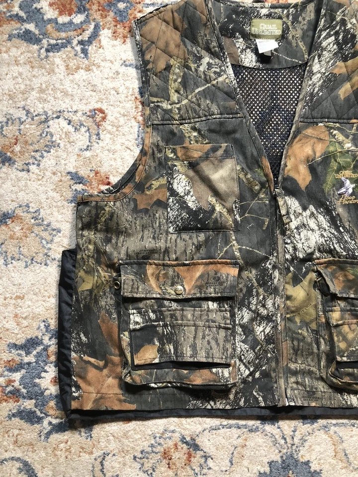 Quail Unlimited Dove Hunter Vest Mens XL Camo Shotgun Shell Cargo Buck EUC - Image 4 of 4