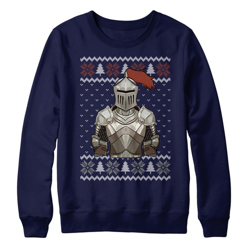 Knight Christmas Jumper Sweatshirt Funny Boy Medieval Fair Isle Kids - Picture 12 of 13
