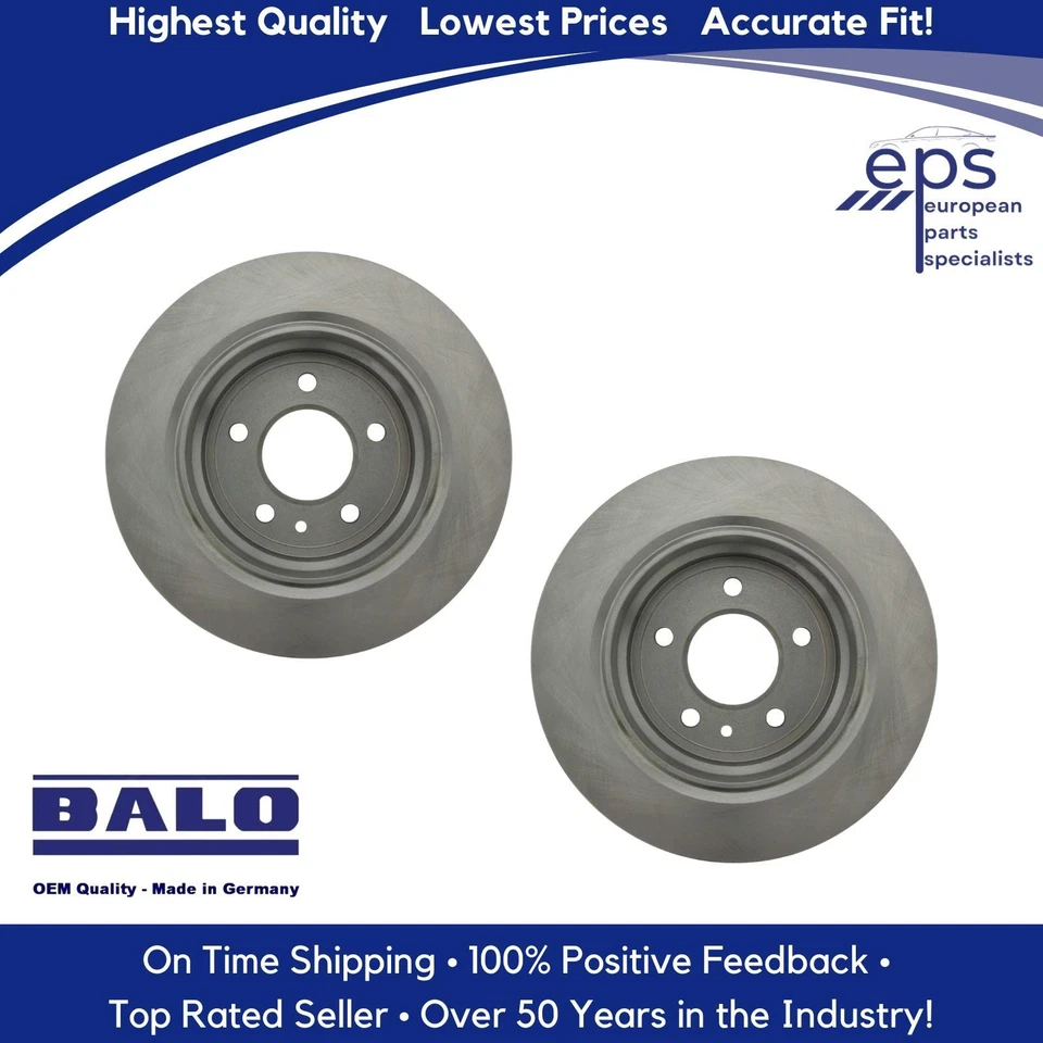 L & R Rear Brake Disc Rotors Select 88-94 BMW 7 i iL Balo 34 21 1 162 967 - Image 4 of 4