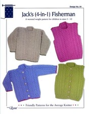 Jack's 4-In-1 Fisherman Design by Louise Knitting Pattern 54 Children 1-12