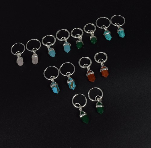 Boucles D'Oreilles Vintage Argent 925 Avec Turquoise - Pendantes Dormeuses
