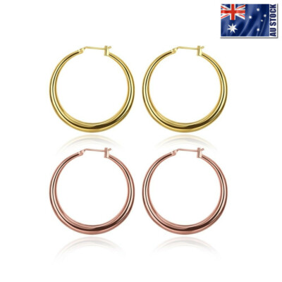 NEW Stunning Women Girls 18K Gold Rose Gold Plated 34mm