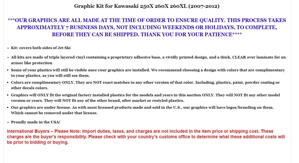 Jet Ski Graphics Decals For Kawasaki Ultra 250X 260X 260LX 07-12 KCIRCUS R - Image 2 of 2