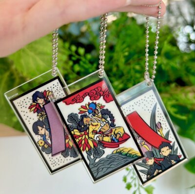Capcom Hanafuda Japan card toy design Acrylic Keychain x10 in box