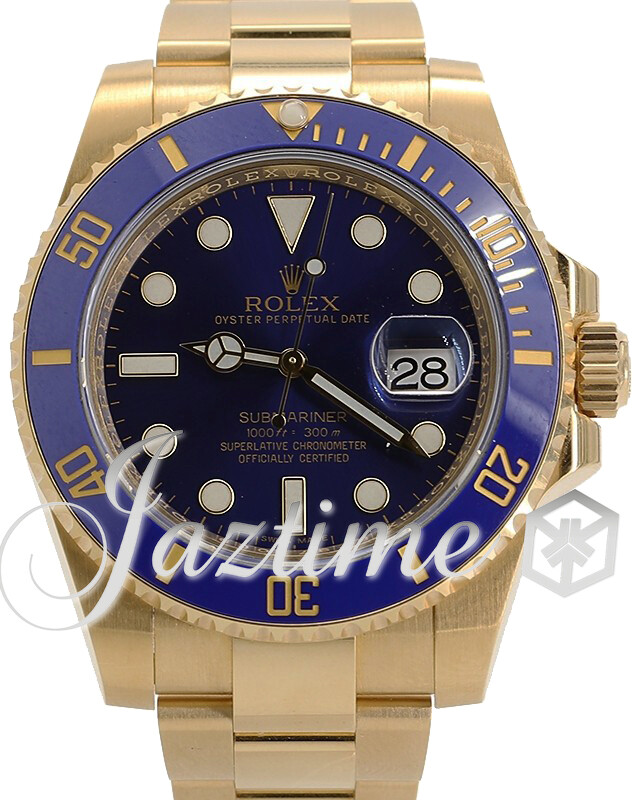 Rolex Submariner Ceramic 116618LB Blue Yellow Gold 40mm Date