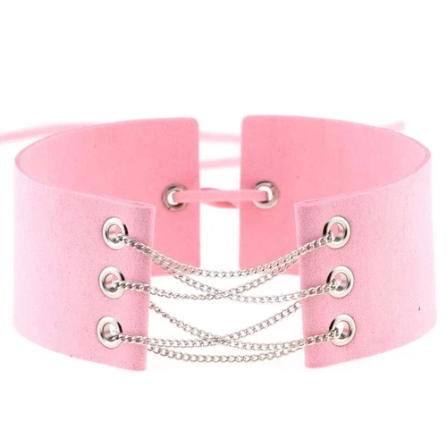 Gothic Samt breit mit Kette Choker Halskette Punk verstellbar Halsband Zubehör - Bild 26 von 55