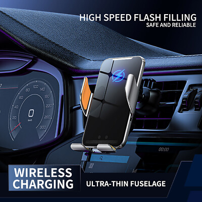 US 30W Wireless Car Charger Phone Holder For iPhone Air 17e 16 Samsung S26+ S25+