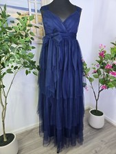 💯 BEAUTIFUL💯  Plus Size (16) NAVY Tulle  maxi long  Dress
