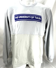 NEW University of Tulsa Hurricanes Adidas Crew Neck Poly Grey Sweatshirt Mens XL