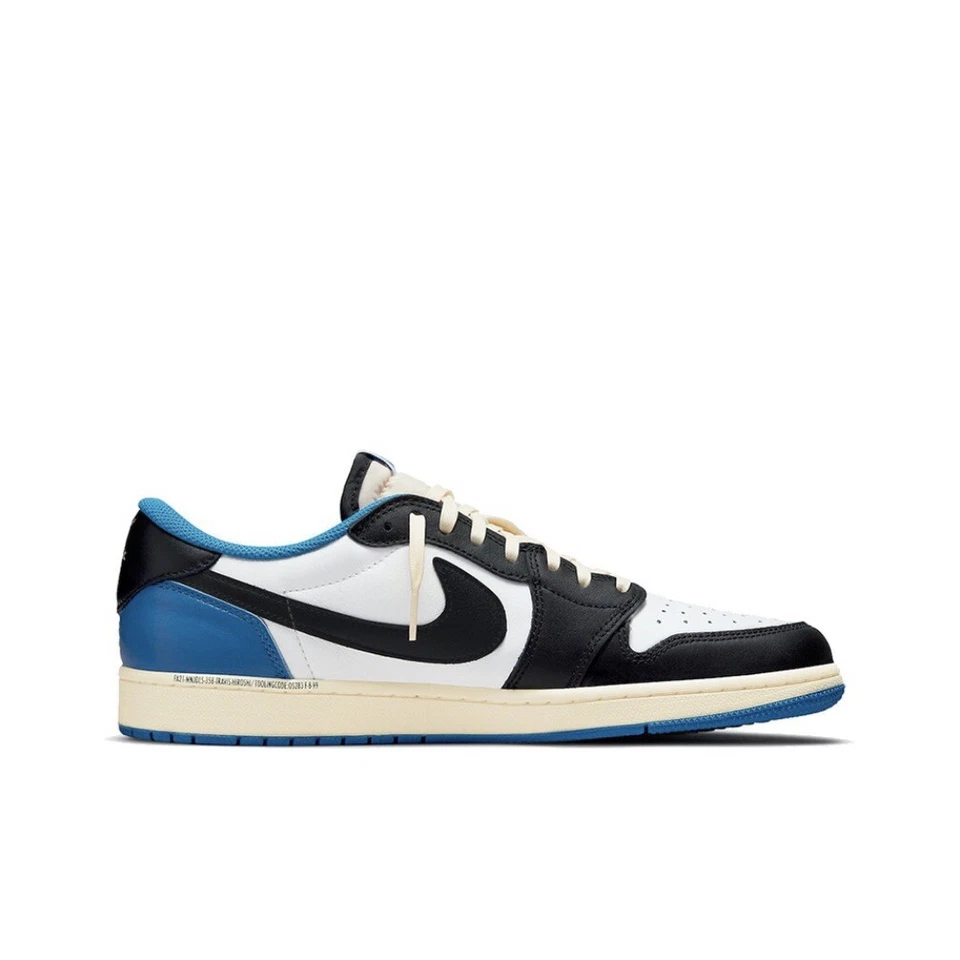 Size 10 - Jordan 1 Retro x Fragment Design x Travis Scott Low Blue - Image 2 of 4