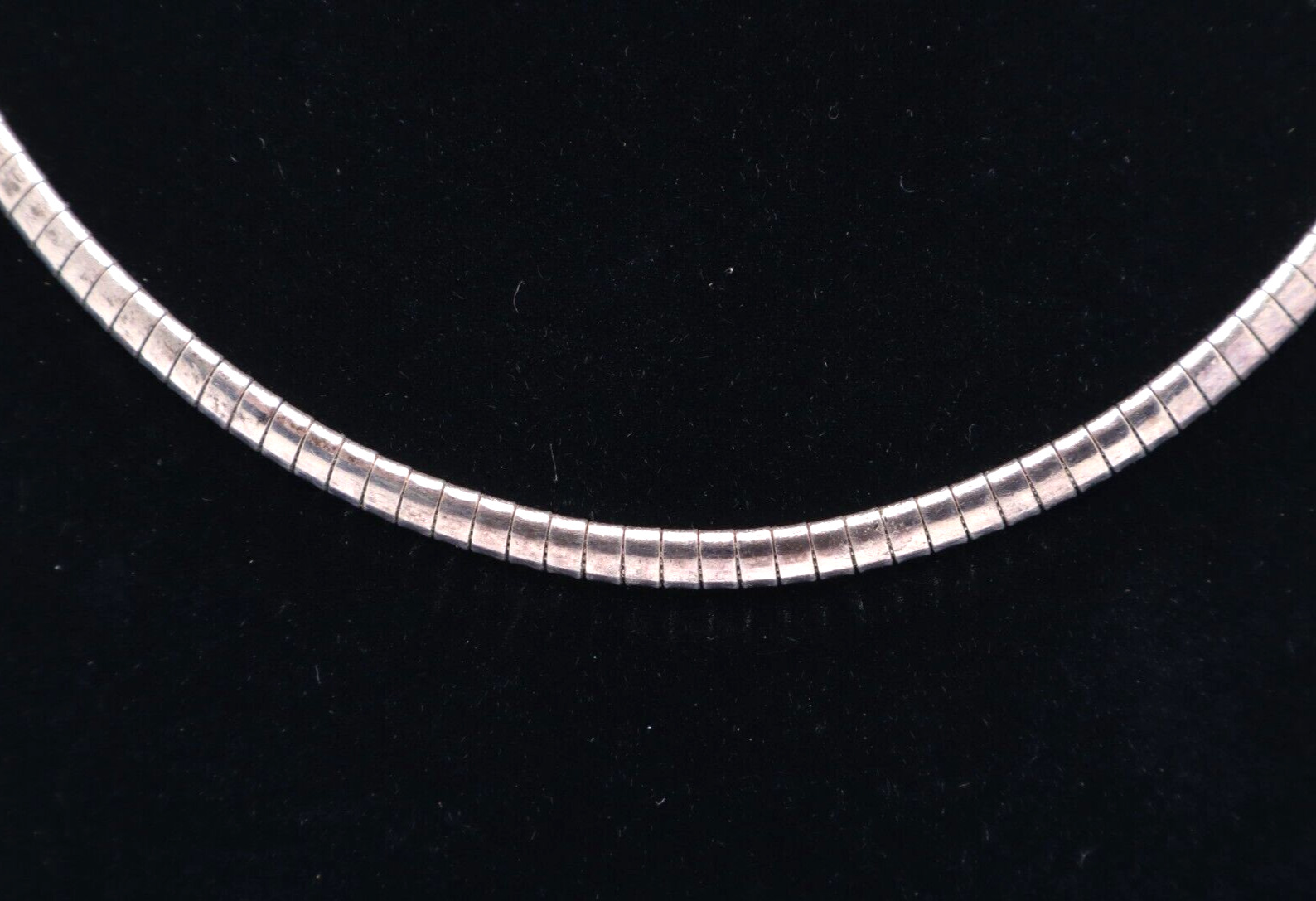 Sterling Silver 4mm Omega Chain Necklace - image 1