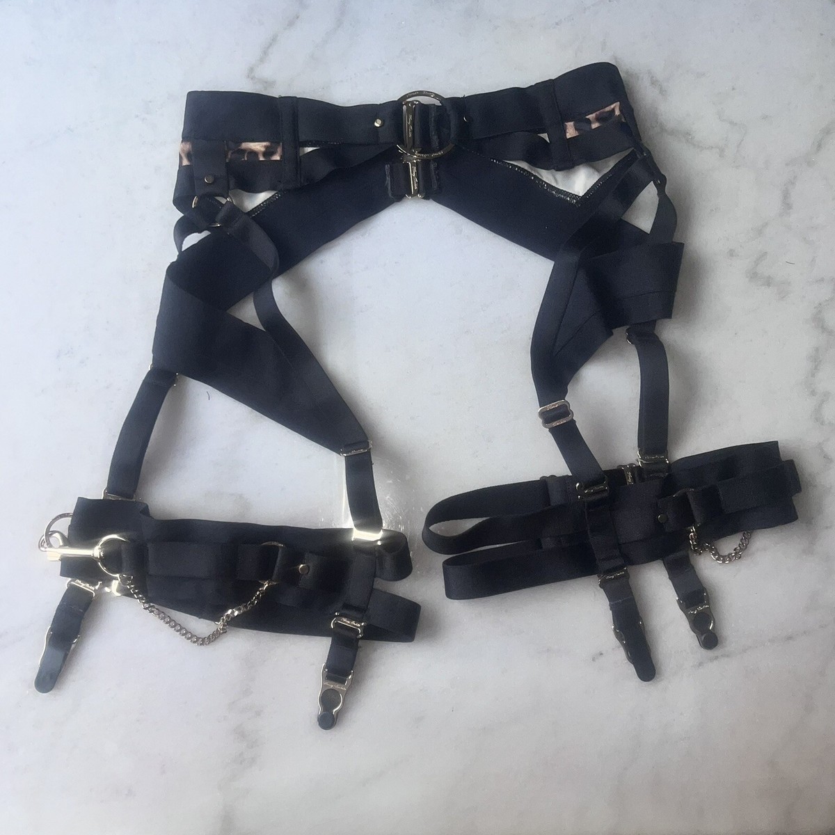 New Honey Birdette Kukuro Leopard Suspender Size Small | eBay
