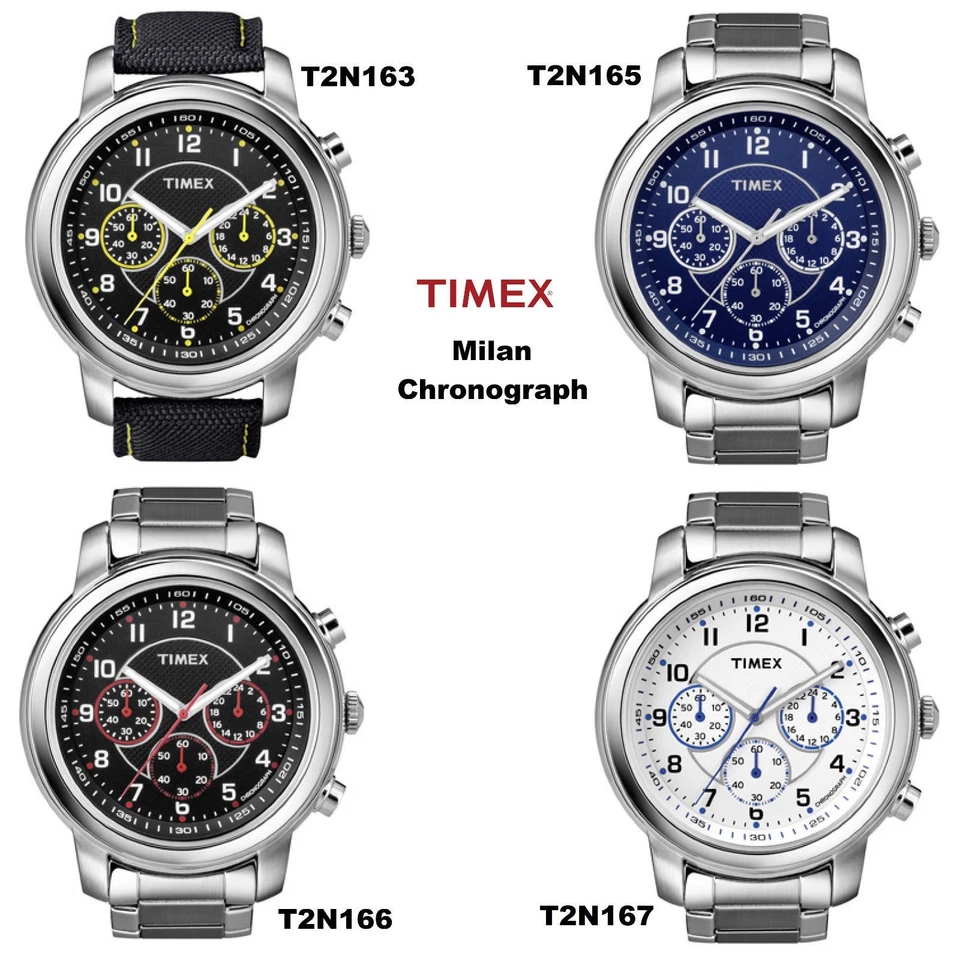 Timex Pulsera Reemplazo T2N165 & T2N166 & T2N167 Milan Cronógrafo - Se Adapta A - Imagen 2 de 2