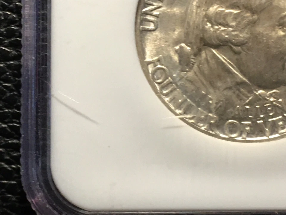 1927 vermont commemorative half dollar NGC 65 Few Small Scratches Holder  - Image 3 of 4