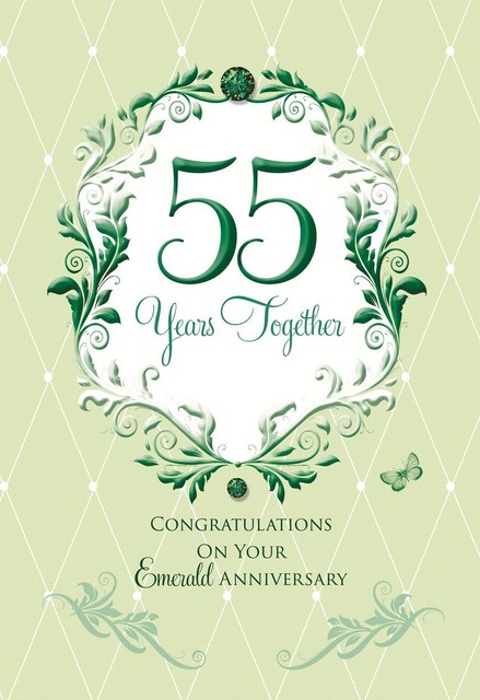 Colourful on Your Emerald 55 Years 55th Anniversary Greeting Card for