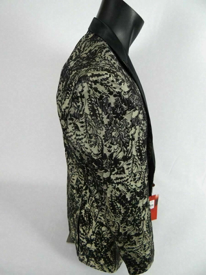 Mens Entertainer Event Sport Jacket Blazer Pewter Grey Florals INSOMNIA MANZINI - Image 4 of 4