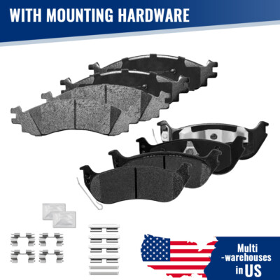 Front + Rear Ceramic Brake Pads w/Hardware for 2006 2007 2008-2010 Ford Explorer