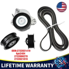 Engine Drive Belt Tensioner & Idler Pulley Serpentine Belt kit For Mercedes-Benz