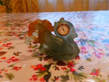 Rare DAUM Crystal Horse Desk  -  Mantel Clock -   4 1/2"