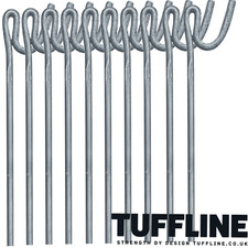 TuffLine Fencing Pins Steel - Black - Galvanised - Ribbed 8mm or 10mm x 1250mm