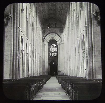Glas Magic Laterne Dia ELY CATHEDRAL NO8 SCHIFF BLICK NACH WESTEN UM 1900 FOTO
