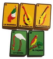 LOTERIA Mexican Bingo 5PC Shoe Charm SET  16  20 NEW For Shoes, Bracelets, Craf