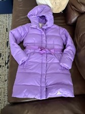 J CREW Crewcuts Girls LILAC Hooded Down Feather Puffer Coat Jacket 16 Belted