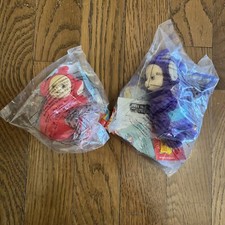 Teletubbies McDonald's Happy Meal Toys 2 Pack Tinky Winky Po Plush Bag Clips
