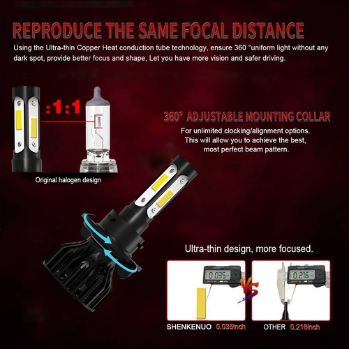 For Chevy Cruze LS LT Sedan 1.4L 1.8L 2011-2015 9008/H13 LED Headlight Bulbs Kit - Picture 8 of 16