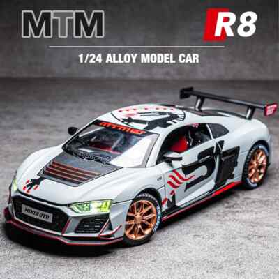 1/24 Audi R8 Track Edition Sports Car Alloy Acousto-Optic Diecast Model Display