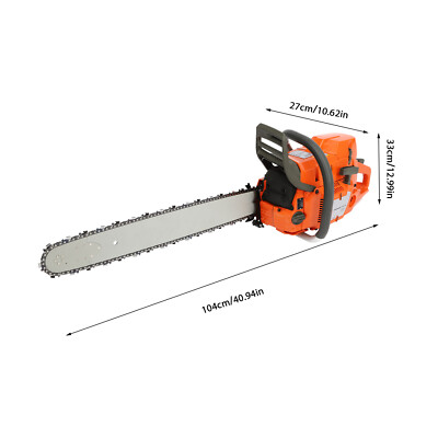 #ad Used 72cc 2 Stroke Gas Powered Chainsaw with 24#x27;#x27; Guide Bar Saw Chain $88.00