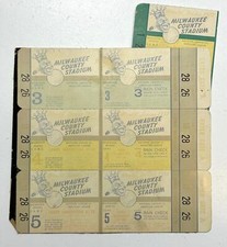 1957 World Series Game 3, 4 and 5 Tickets Milwaukee Braves Hank Aaron Yankees