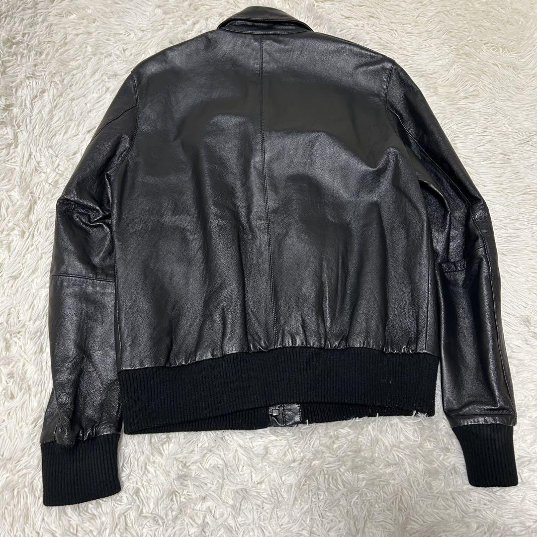 Vintage A-2 Flight Jacket Genuine Leather Black Short Length Vintage A-2 Flight Jacket Genuine Leather Black Short Length