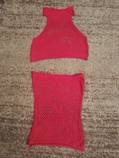 Netztop Und Minirock Pink Einheitsgröße