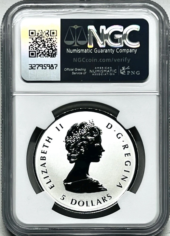 2025 $5 1 OZ SILVER CANADA 60TH MAPLE LEAF FLAG NGC PF70 QUEEN ELIZABETH - FR - Image 2 of 4