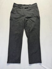 Investments Dress Pants Womens 4P Gray Textured Stretch Mid Rise Business Formal
