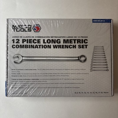 Matco Tools SMCWLM12 12pc Long Metric Combination Wrench Set 8mm to 19mm NEW