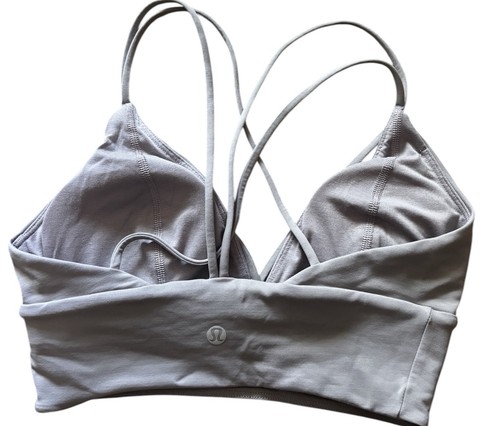 New LULULEMON Pushing Limits Strappy Bra Dark Chrome size 4 Gym Yoga Workout